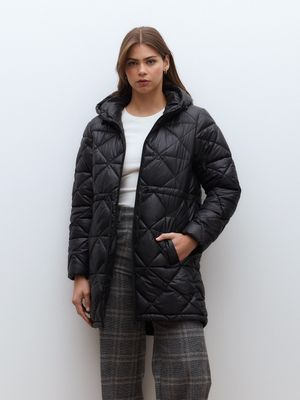 Imagen 1 del producto Parka Acolchada Larga con Capucha y Cintura Ajustable