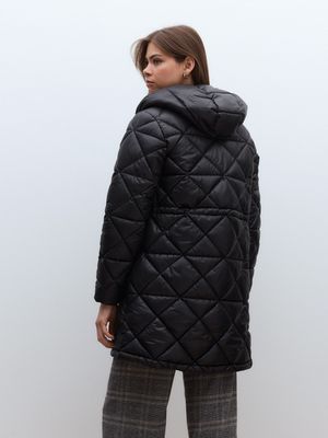 Imagen 2 del producto Parka Acolchada Larga con Capucha y Cintura Ajustable