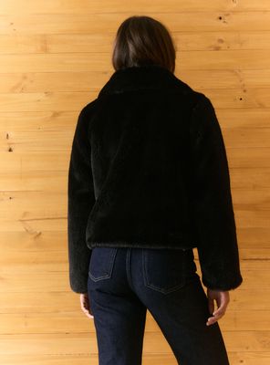 Imagen 2 del producto Chaqueta de Piel con Cuello Solapa