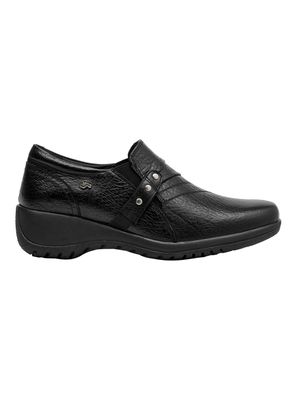 Zapato Casual de Cuero Texturizado y Taco Chino Mujer