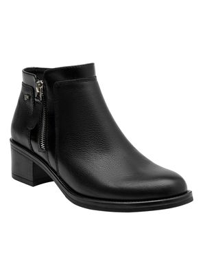 Imagen 2 del producto Botín Cuero Cierre al Costado Taco Cuadrado Mujer