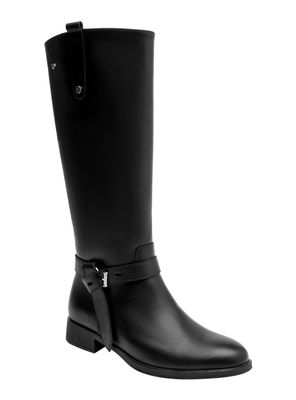 Imagen 2 del producto Bota Larga Correa Cruzada Cuero y Taco Bajo Mujer