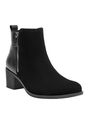 Imagen 2 del producto Botín Multi Textura Cuero y Taco Cuadrado Mujer