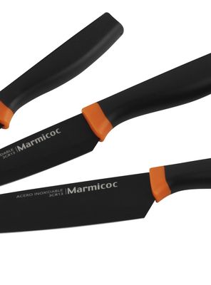 Imagen 2 del producto Set de 3 Cuchillos Pelador Cocina Chef Black