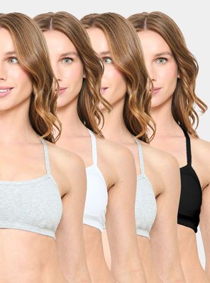 Pack 4 Sostén Peto Padding Removible Algodón