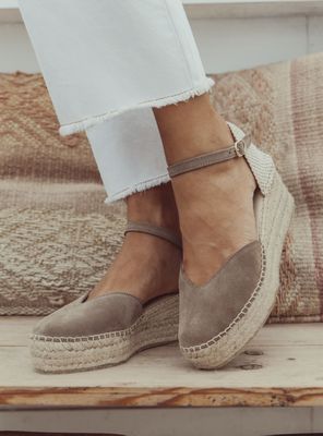 Sandalia Broche Cuña Marsella Cuero Mujer