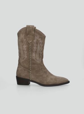 Imagen 2 del producto Bota con Costura Estilo Western Cuero Mujer