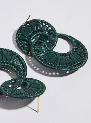 Imagen 2 del producto Aros Colgantes Circulares de Raffia