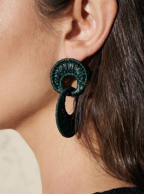 Imagen 2 del producto Aros Colgantes Circulares de Raffia