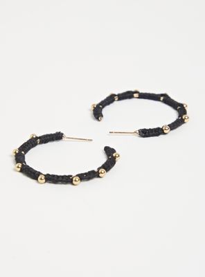 Imagen 2 del producto Aros Argolla Forrados en Hilo con Detalles Dorados