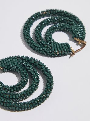 Imagen 2 del producto Aros Argollas Tres Corridas de Mostacillas