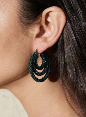 Imagen 2 del producto Aros Argollas Tres Corridas de Mostacillas