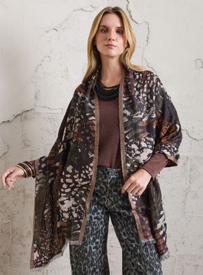 Imagen 1 del producto Bufanda Estampado Animal Detalle Flecos