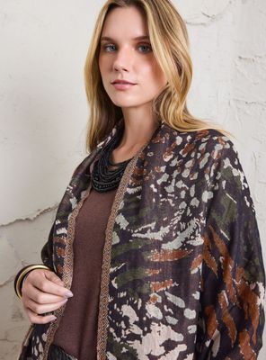 Imagen 2 del producto Bufanda Estampado Animal Detalle Flecos