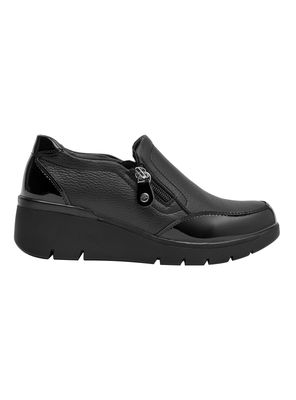 Zapato Casual Cuero Brm0151 Taco Chino Mujer