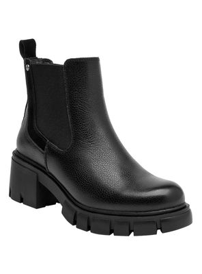 Imagen 2 del producto Botín Texturizado Brm0276 Taco Cuadrado Cuero Mujer