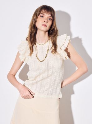 Polera Calada Manga Doble Vuelos