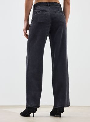 Imagen 2 del producto Jeans Straight Leg Tiro Alto Detalle Sastrero