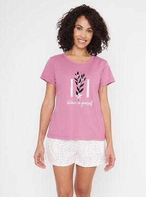 Pijama Algodón de 2 Piezas Cuello V