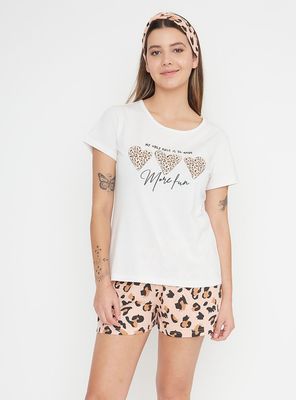 Imagen 1 del producto Pijama Algodón de 2 Piezas Cuello Redondo