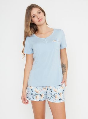 Pijama Algodón 2 Piezas Cuello Redondo