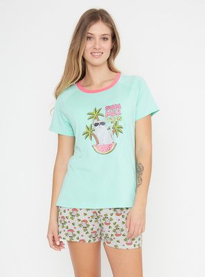 Pijama Algodón 2 Piezas Color