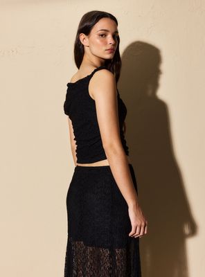 Imagen 2 del producto Polera Encaje con Manga Torcida