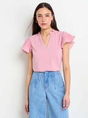 Blusa Doble Vuelo Regular Manga