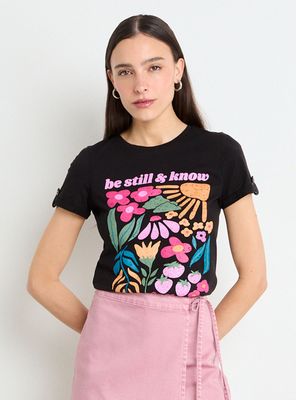 Polera Acid Wash Regular Manga Corta Color