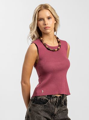 Polera Tejida Cora Burdeo