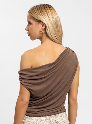 Imagen 2 del producto Polera Asimétrica Petra Café