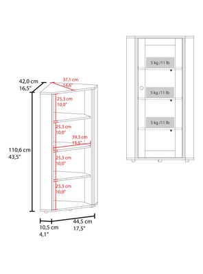 Imagen 2 del producto Vitrina Esquinera Blanca Genova 1 Puerta Vidrio