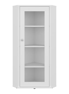 Vitrina Esquinera Blanca Genova 1 Puerta Vidrio