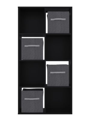 Biblioteca Organizadora Cubik + 4 Cubos En Tela Gris Wengue