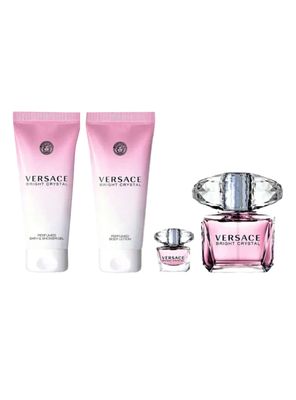 Set Perfume Bright Crystal EDT Mujer 90 ml + Body Lotion 100 ml + Shower Gel 100 ml + Mini 5ml