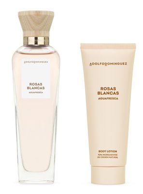 Set de Perfume Aguafresca Rosas Blancas EDT Mujer 120 ml + Loción Corporal Hidratante 75 ml