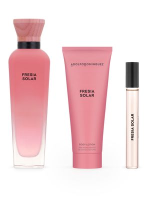Set de Perfume Fresia Solar EDP Mujer 120 ml + EDP 10 ml + Loción Corporal 75 ml