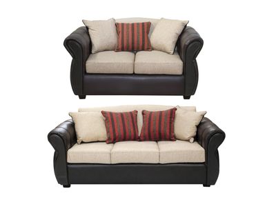 Juego Living Palermo Tela Sofás 3C + 2C