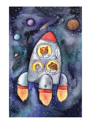 Alfombra Infantil 100x133 cm Space