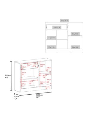 Imagen 2 del producto Cómoda Praga 1 Cajón 2 Puertas Fresno 80x100x30.2 cm