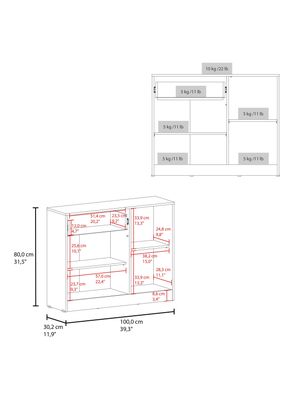 Imagen 2 del producto Cómoda Praga 1 Cajón 2 Puertas Milan 80x100x30.2 cm
