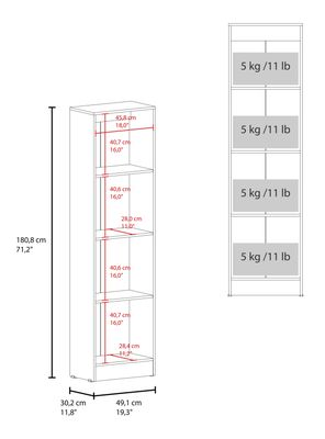 Imagen 2 del producto Clóset Praga 1 Puerta Con Espejo Fresno 180.1x49.1x30.2 cm