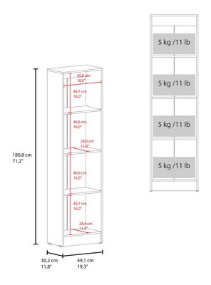 Imagen 2 del producto Clóset Praga 1 Puerta Con Espejo Milan 180.1x49.1x30.2 cm