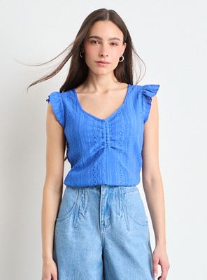 Polera Lisa Cuello V Manga Corta