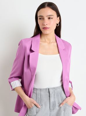 Blazer Liso Cuello V Tencel