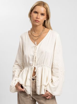 Blusa Violeta Blanca