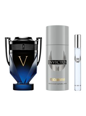 Set de Perfume Invictus Victory Elixir Parfum Intense Hombre 100 ml + Desodorante 150 ml + EDT 10 ml