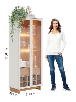 Imagen 2 del producto Vitrina Cristalera Guanabara Café Off White 175.6x40x71.6 cm