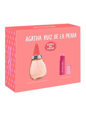 Set Perfume Gotas de Color EDT Mujer 100 ml + Lip & Cheek Stick