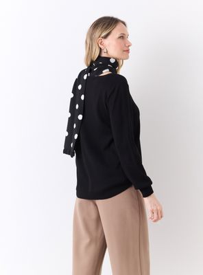 Imagen 2 del producto Sweater Cárdigan con Bufanda Dos en Uno Lunares